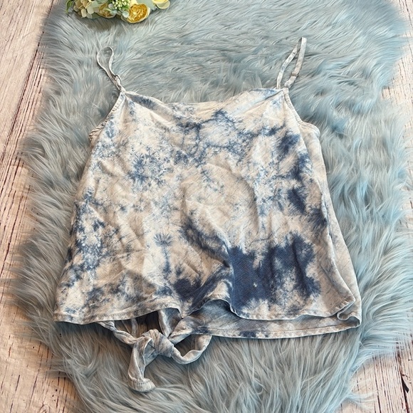 Bella Dahl Bias Cowl Neck Tie Up Cami in Cloud Wash sz M - Picture 10 of 10